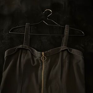 Black Strapless Dress with Zipper